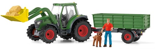 Schleich Farm World Tractor met aanhanger