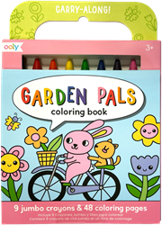 Ooly - Carry Along Crayons & Coloring Book Kit - Garden Pals (Set of 10)
