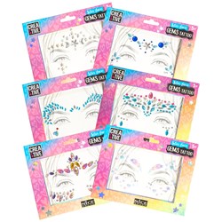 Nice - CDU 24 pcs Star Face Gems Tattoo