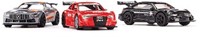 Siku cadeauset Race Mercedes-AMG GT4 Audi RS 5 Racing en BMW M4 incl. 6 verkeerskegels speelgoedauto's metaal/kunststof multicolor met sportvelgen en achtervleugels-3