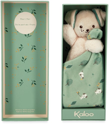 Kaloo Carre Douceur - Knuffeldoek Hond groen
