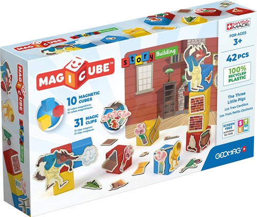 Geomag Magicube Story Build Recycled Clips Three Little Pigs 42 pcs