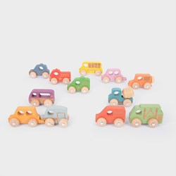 Tickit Set Met Regenboog Houten Voertuigen