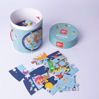 APLI - Wereldkaart Vloerpuzzel Rond 48-delig-2