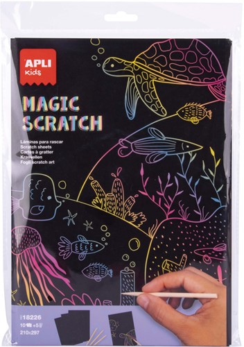 APLI - Magische Krasblok (10 kaarten, 5 pennen)