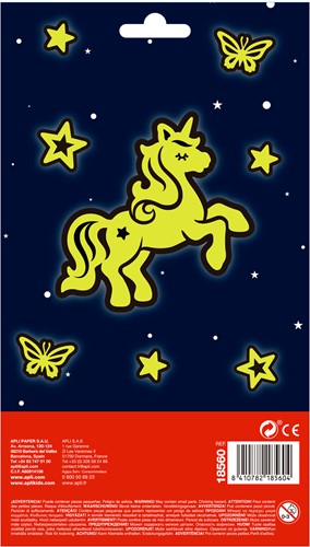 APLI - 1 Vel Stickers Glow In The Dark Eenhoorn-3
