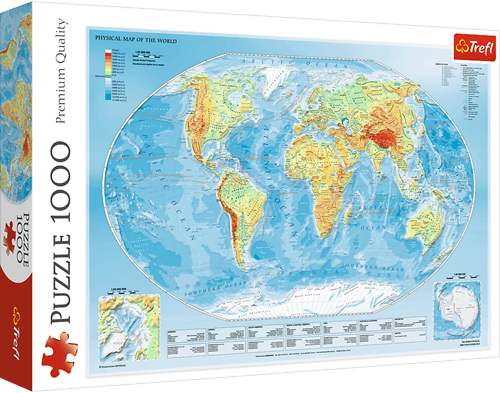 Trefl 1000 - Physical map of the world