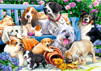 Trefl 1000 - Dogs in the garden-2
