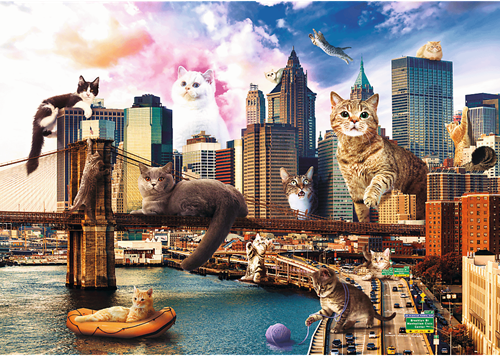 Trefl 1000FC - Cats in New York-2