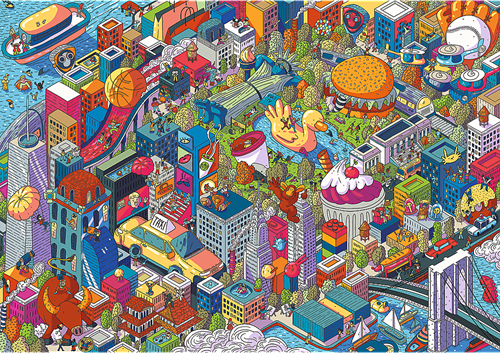 Trefl 1000UES - IMAGINARY CITIES: New York, USA_FSC Mix 70%-3