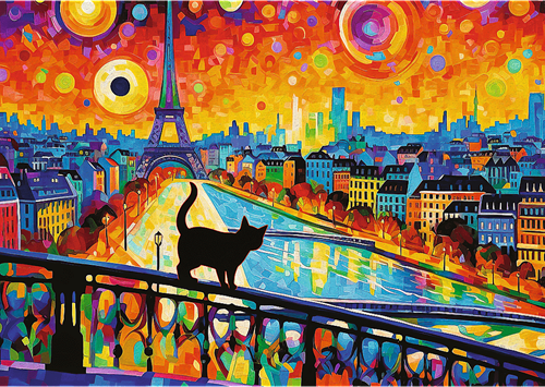 Trefl 1000  - Cat in Paris-2