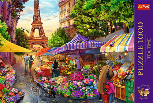 Trefl 1000 Premium Plus  - Tea Time: Flower Market, Paris_FSC Mix 70%-3