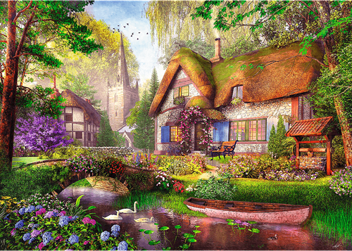 Trefl 1000 Premium Plus  - Tea Time: The Woodland Cottage_FSC Mix 70%-2