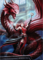 Trefl 1000 Premium Plus  - Fantasy Collection by Anne Stokes: Scarlet Mage_FSC Mix 70%-2