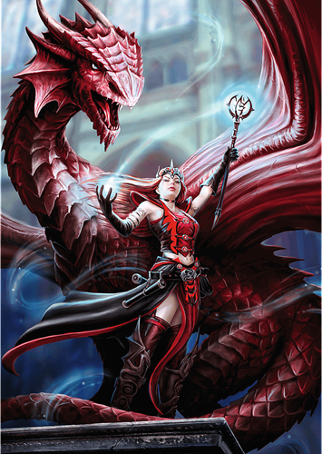 Trefl 1000 Premium Plus  - Fantasy Collection by Anne Stokes: Scarlet Mage_FSC Mix 70%-2