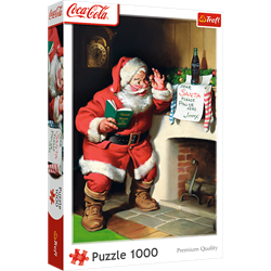 Trefl 1000 - Coca-Cola: Santa by the fireplace_FSC Mix 70%