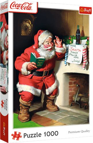 Trefl 1000 - Coca-Cola: Santa by the fireplace_FSC Mix 70%
