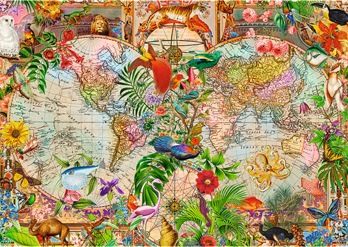 Trefl 1000 Premium Plus - Tea Time: Antique World Map_FSC Mix 70%-2