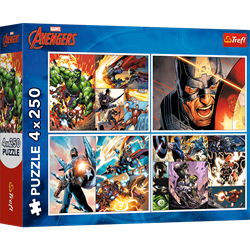 Trefl 4x250 - Heroic days / Disney Marvel The Avengers_FSC Mix 70%