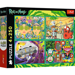 Trefl 4x250 - The twisted world of Rick and Morty / Warner Rick and Morty_FSC Mix 70%