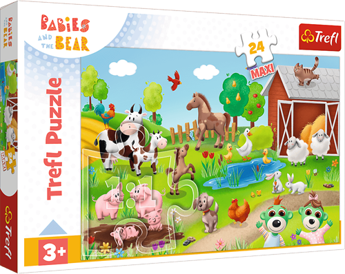 Trefl 24 Maxi - Babies on Safari / KAZSTUDIO Babies and the Bear