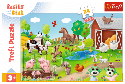 Trefl 24 Maxi - Babies on Safari / KAZSTUDIO Babies and the Bear-3