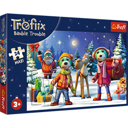 Trefl 24 Maxi - Trefliks are building a snowman / KAZSTUDIO SA The Treflik Family