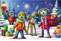 Trefl 24 Maxi - Trefliks are building a snowman / KAZSTUDIO SA The Treflik Family-2