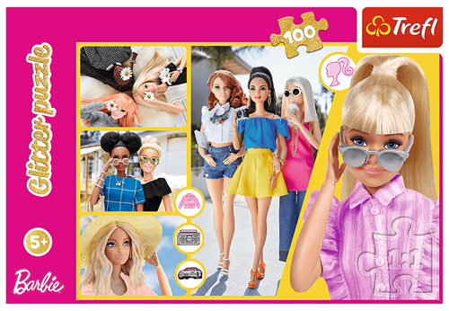 Trefl 100 Glitter - Glitter Barbie / Mattel, Barbie-3