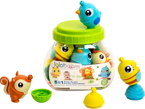 Lalaboom - Educatieve kralen met 3 dieren (21 st)