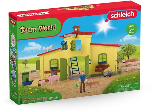 Schleich Farm World Grote stal, geel-2