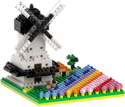 BRIXIES Windmolen met tulpen - 490 st