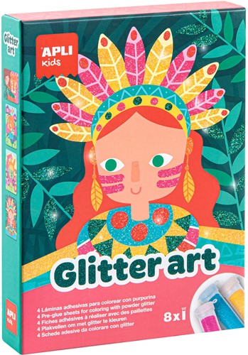 APLI - Glitter Art (4 kaarten, 8 glitterkleuren)