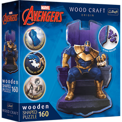 Trefl 160 Wooden Shaped Puzzles - Thanos on Throne / Disney Marvel Heroes FSC Mix 70%