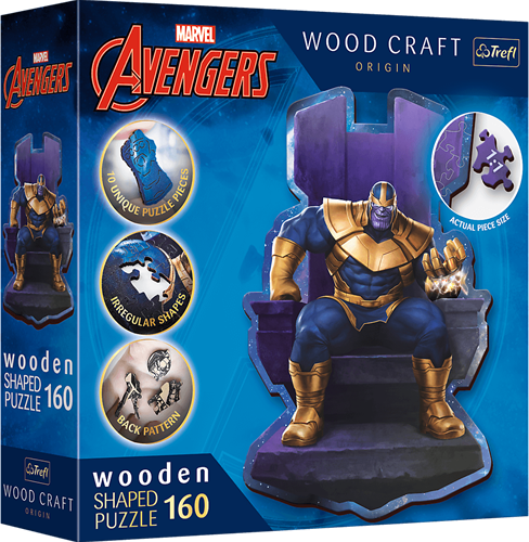 Trefl 160 Wooden Shaped Puzzles - Thanos on Throne / Disney Marvel Heroes FSC Mix 70%"