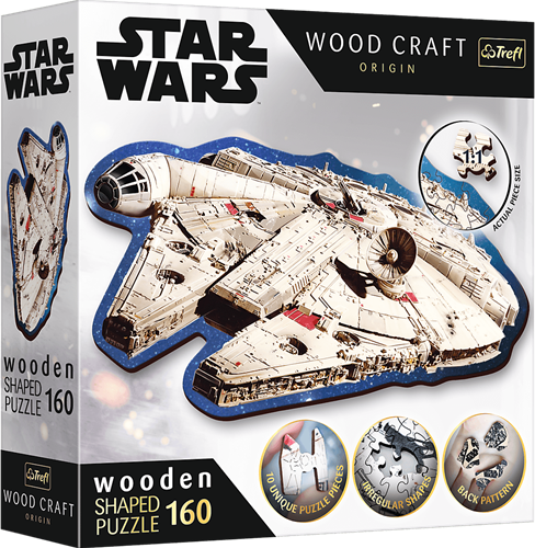 Trefl 160 Wooden Shaped Puzzles - Millennium Falcon / Lucasfilm Star Wars FSC Mix 70%"