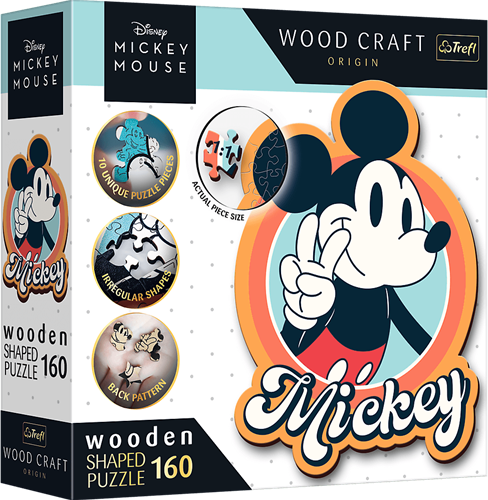 Trefl 160 Wooden Shaped Puzzles - Retro Mickey Mouse / Disney Mickey Mouse and Friends FSC Mix 70%