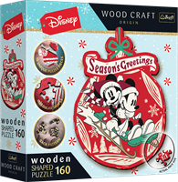 Trefl 160 Wooden Shaped Puzzles - Mickey and Minni's Christmas Adventure / Disney Mickey Mouse and Friends FSC Mix 70%