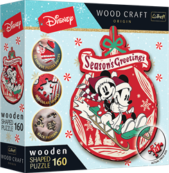 Trefl 160 Wooden Shaped Puzzles - Mickey and Minni's Christmas Adventure / Disney Mickey Mouse and Friends FSC Mix 70%