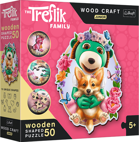 Trefl Wood Craft Junior - Happy Trefliks / KAZSTUDIO SA The Treflik Family_FSC Mix 70%"