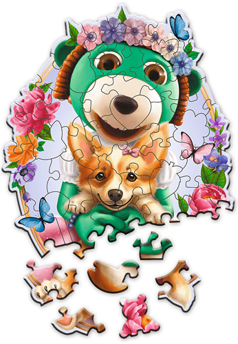 Trefl Wood Craft Junior - Happy Trefliks / KAZSTUDIO SA The Treflik Family_FSC Mix 70%-2