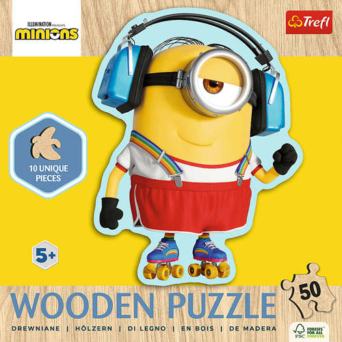 Trefl 50 Wooden Contour Puzzle - Crazy Minnion / Universal Despicable Me 4_FSC Mix 70%-3