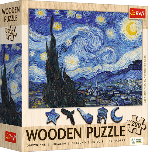 Trefl 200 Wooden Puzzles - The Starry Night - Vincent van Gogh_FSC Mix 70%