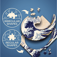 Trefl 200 Wooden Puzzles - The Great Wave of Kanagawa - Hokusai Katsushika_FSC Mix 70%-3
