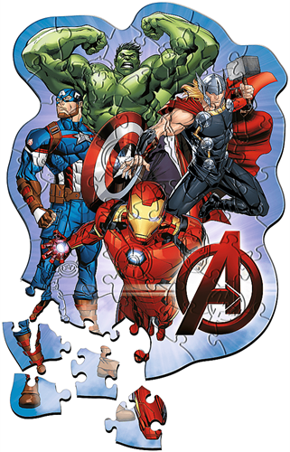 Trefl 50 Wooden Contour Puzzle - Avenger's adventures / Disney Marvel The Avengers_FSC Mix 70%-2