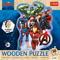 Trefl 50 Wooden Contour Puzzle - Avenger's adventures / Disney Marvel The Avengers_FSC Mix 70%-3