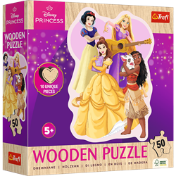 Trefl 50 Wooden Contour Puzzle - Lovely Princesses / Disney Princess_FSC Mix 70%