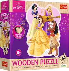 Trefl 50 Wooden Contour Puzzle - Lovely Princesses / Disney Princess_FSC Mix 70%