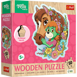 Trefl 50 Wooden Contour Puzzle - Happy Treflik Family / KAZSTUDIO SA The Treflik Family FSC Mix 70%