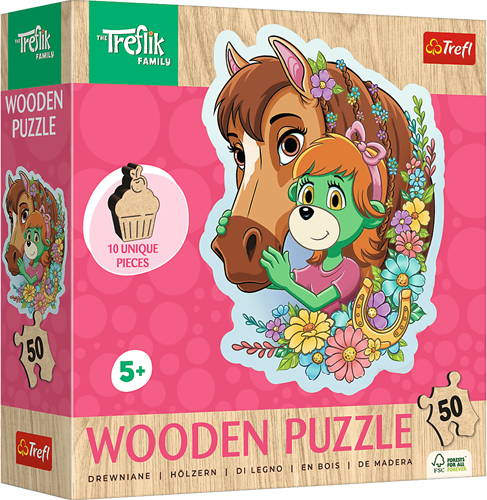 Trefl 50 Wooden Contour Puzzle - Happy Treflik Family / KAZSTUDIO SA The Treflik Family FSC Mix 70%